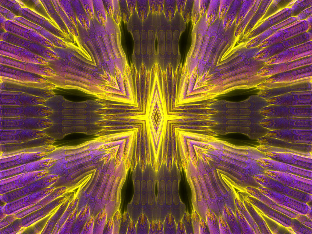 Vibrant Purple & Yellow Ray Pattern Wallpaper - Futuristic Design
