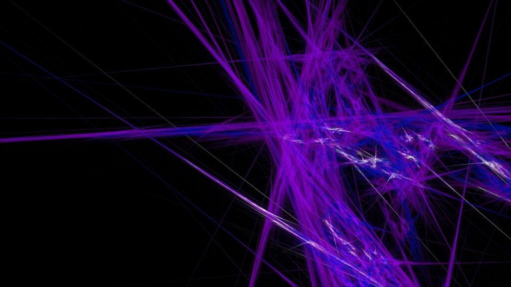 Vibrant Purple Stripes Abstract Wallpaper on Black Background - 1920x1080