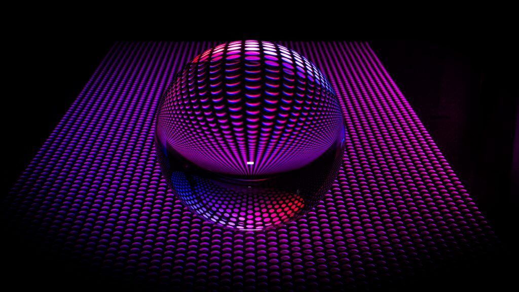 Vibrant Purple & Pink Illuminated Circle Wallpaper - 7360x4140