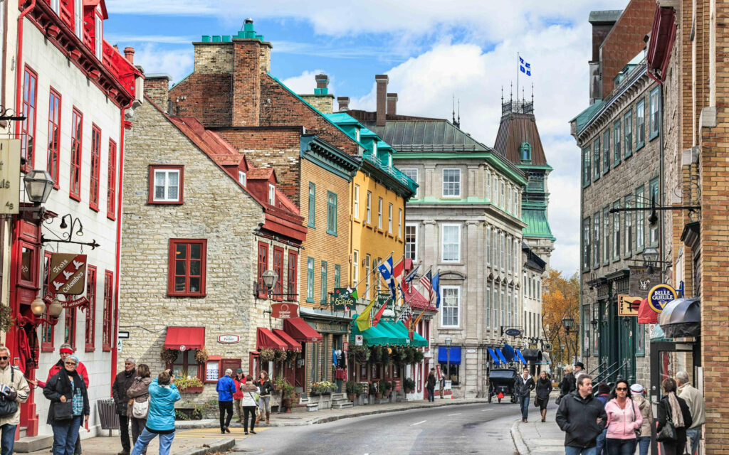 Colorful Quebec City Street: Vibrant Architecture & Cultural Heritage Wallpaper