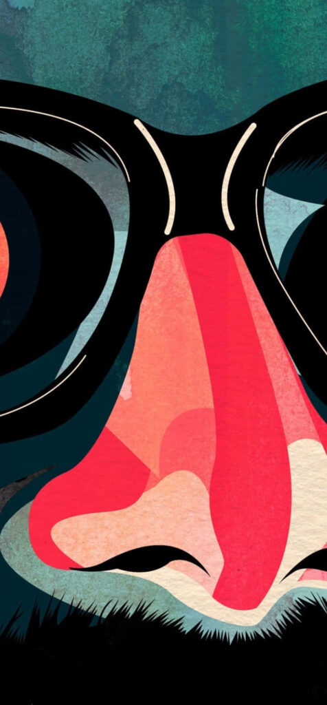Whimsical Wallpaper: Vibrant Eyes & Bold Nose Design for Unique Spaces