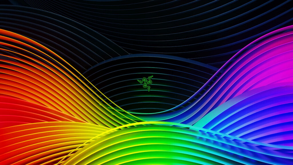 Vibrant RGB Waves Surround the Razer Logo in Stunning 4K Backdrop Wallpaper