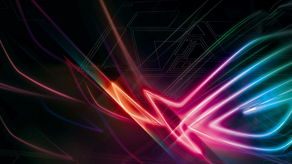 Vibrant ROG Logo Wallpaper in 4K - RGB Colors on Dark Background