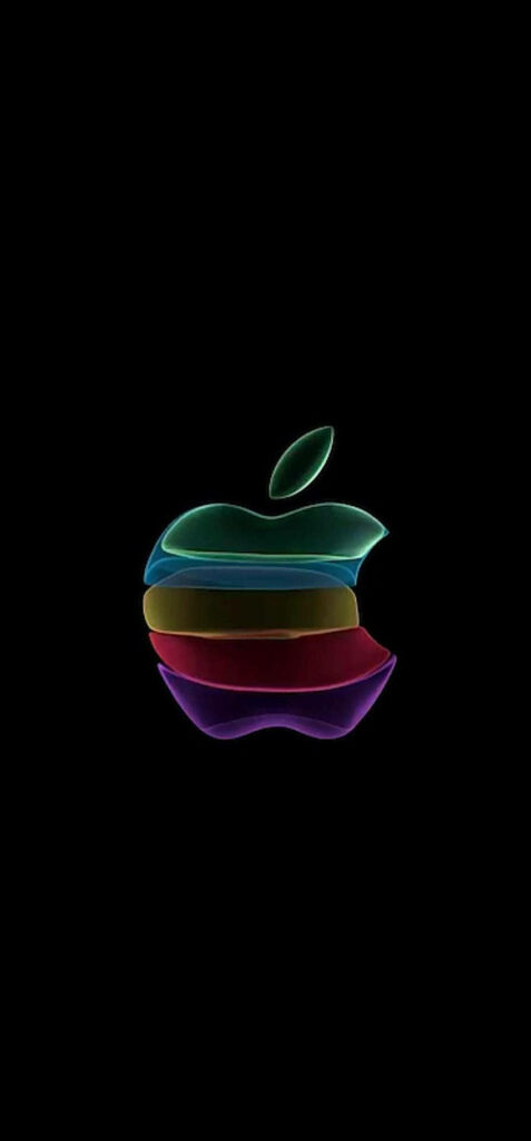 Vibrant Rainbow Apple Logo Shines Against a Stylish IOS 11 Background Wallpaper