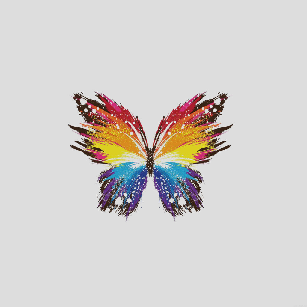 Colorful Rainbow Butterfly Wallpaper: Cute & Girly iPad Background