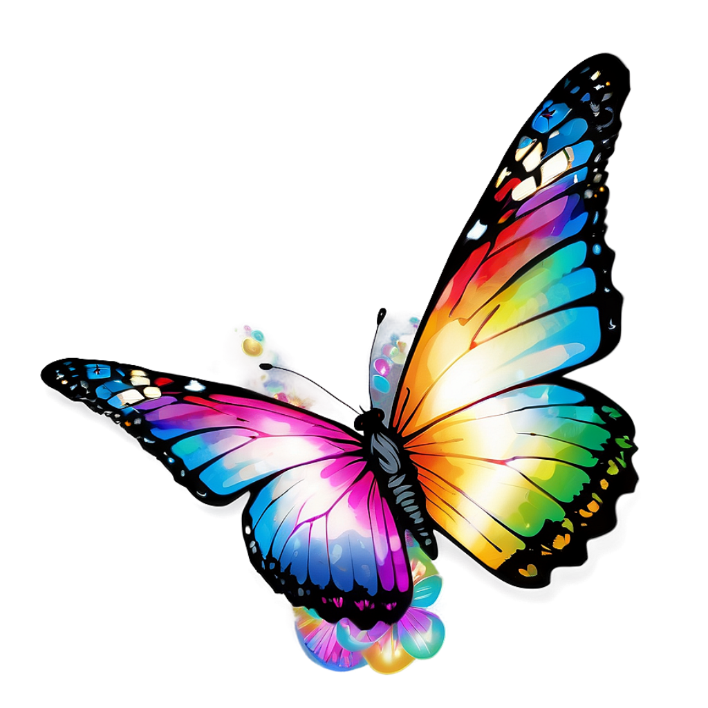 Vibrant Butterfly Wallpaper: Colorful Rainbow Gradient Background