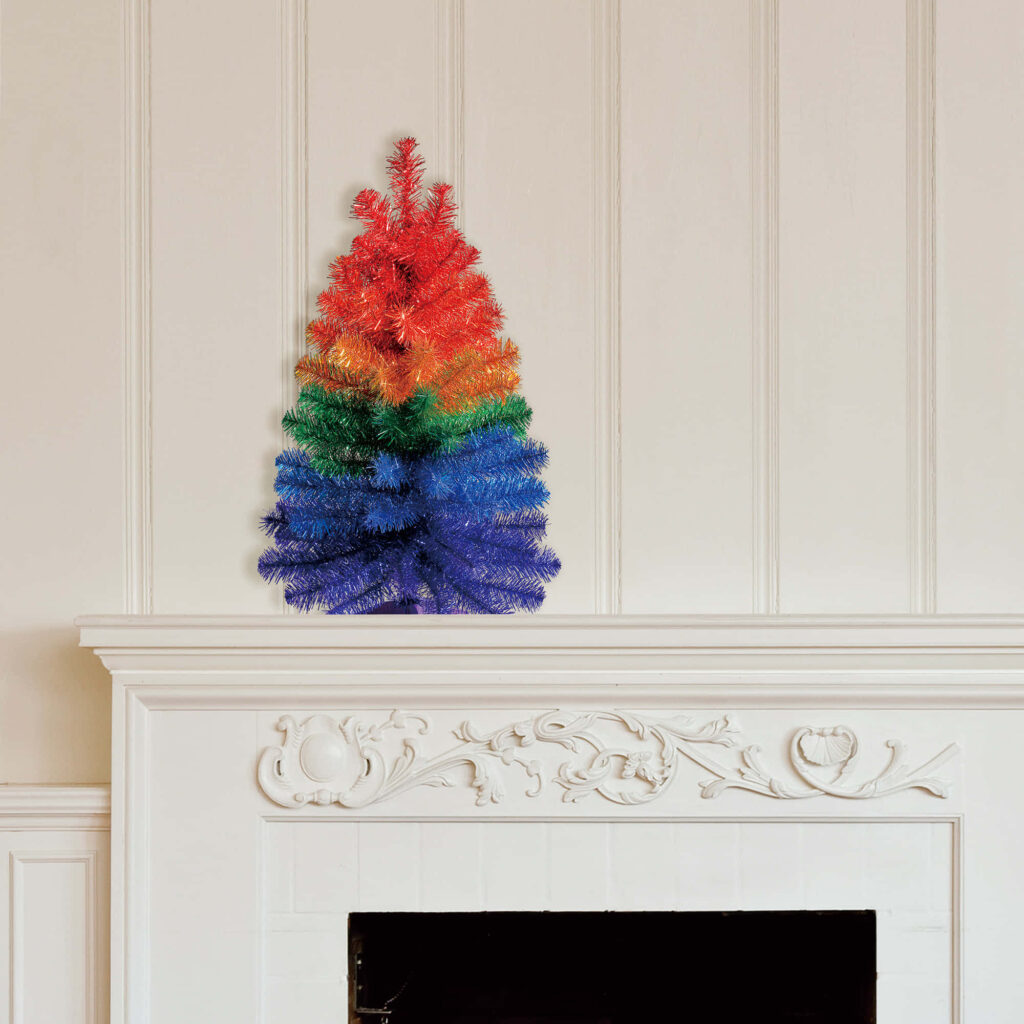 Vibrant Rainbow Christmas Tree Wallpaper for Modern Holiday Decor