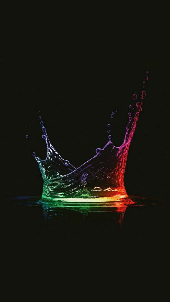Vibrant Rainbow Liquid Crown Wallpaper for AMOLED Displays