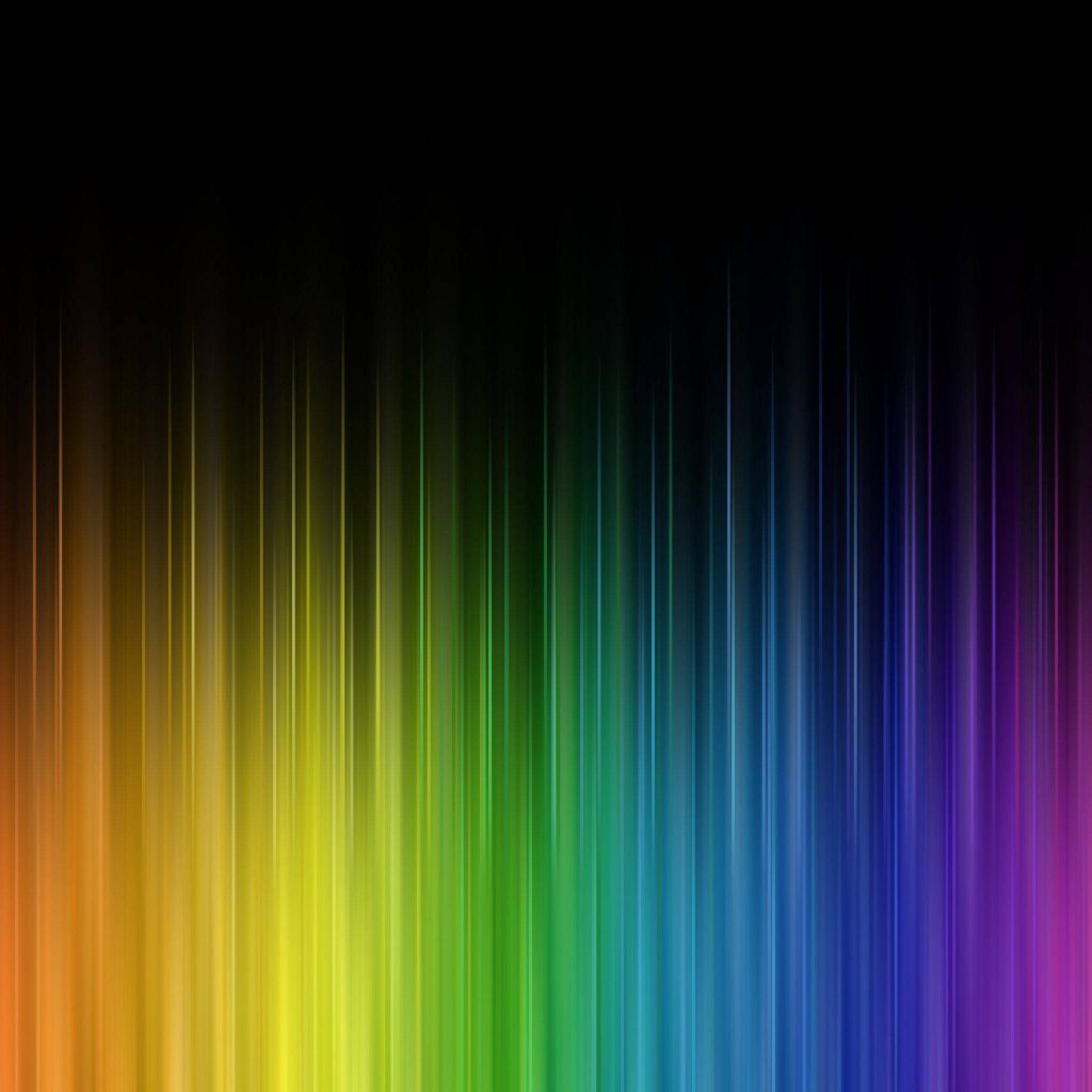 Vibrant rainbow gradient wallpaper with smooth vertical lines fading into black minimalist background
