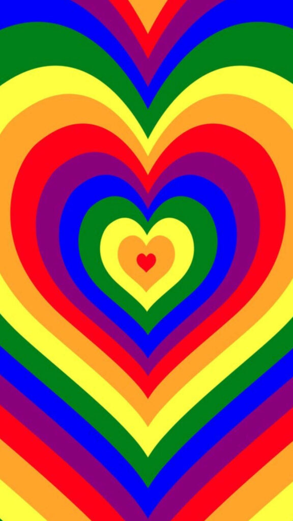 Vibrant Rainbow Heart Wallpaper: Bold, Colorful, & Inclusive Design