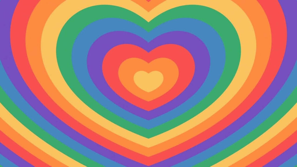 Colorful Rainbow Heart Wallpaper Background for Positivity & Warmth