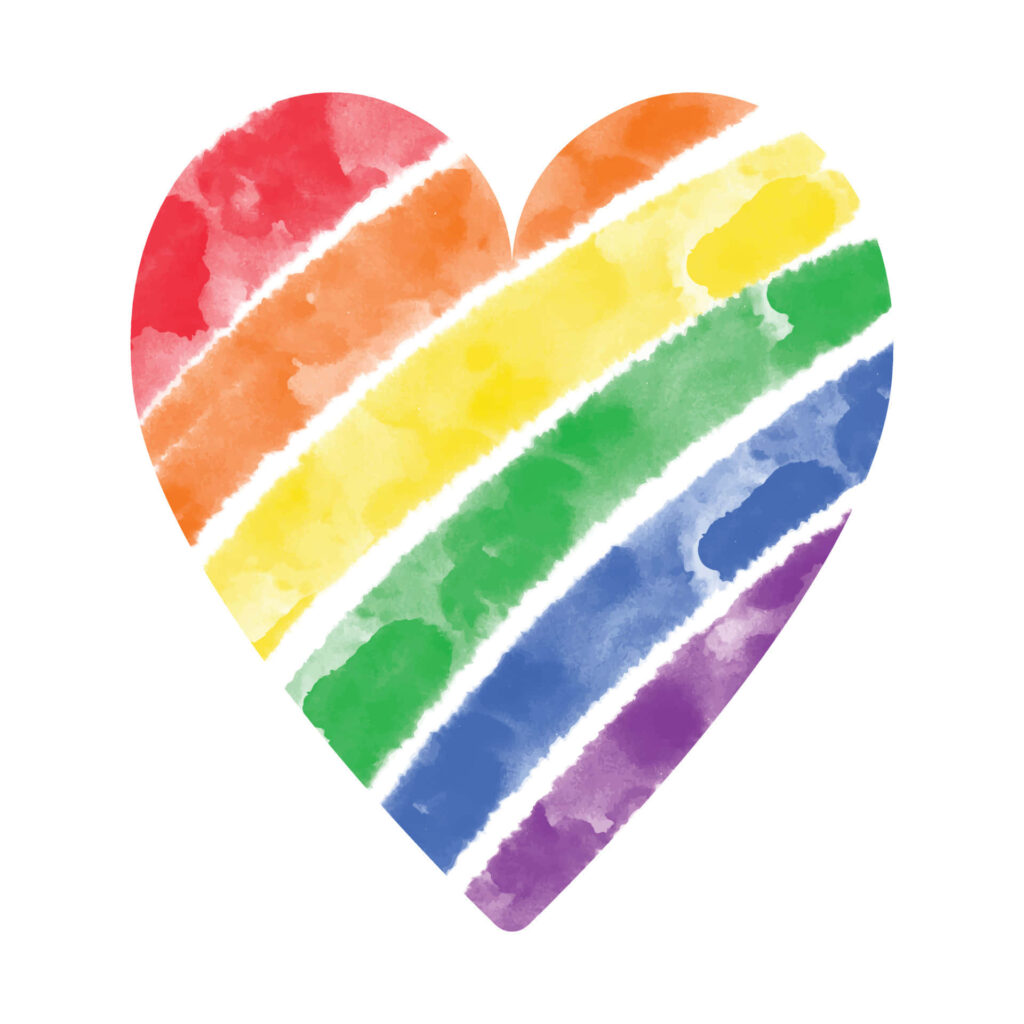 Vibrant Rainbow Heart Wallpaper: Watercolor Art Background