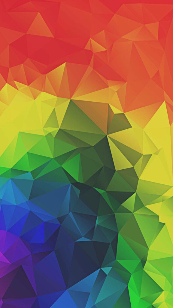 Vibrant Polygonal Wallpaper: Rainbow Spectrum Geometric Background