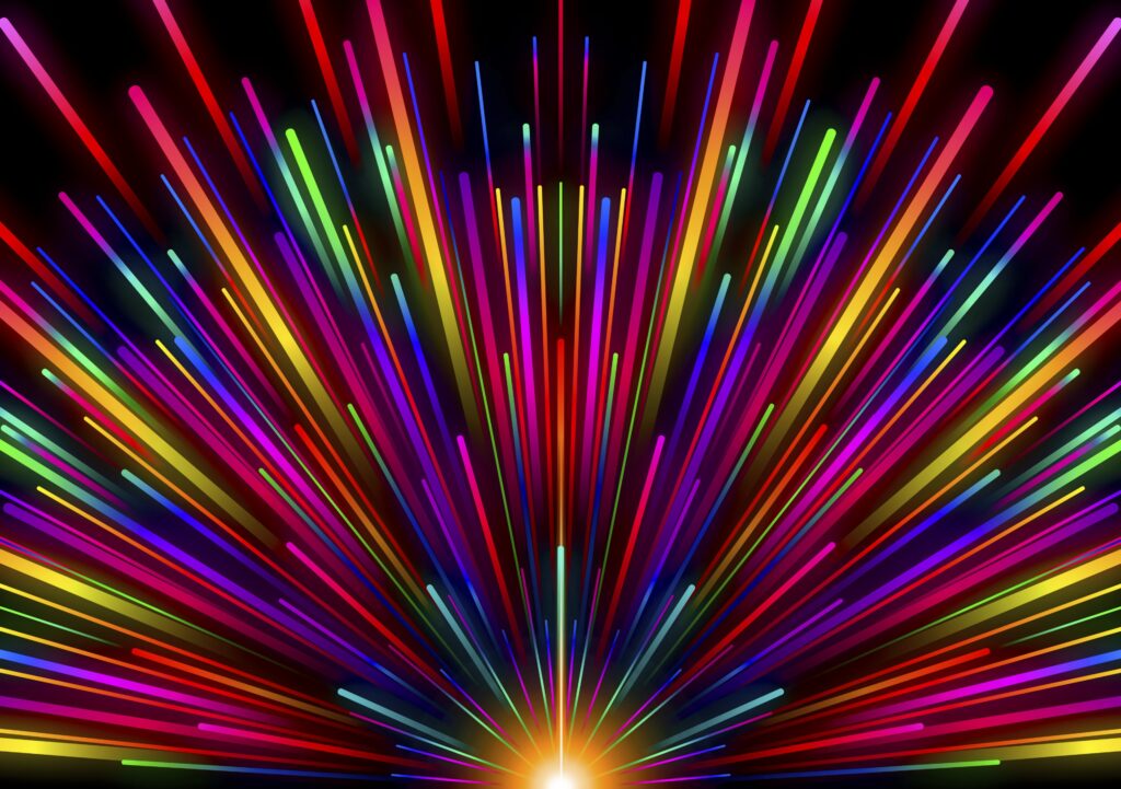 Vibrant Multicolored Rays - Striking Rainbow Dynamic Wallpaper