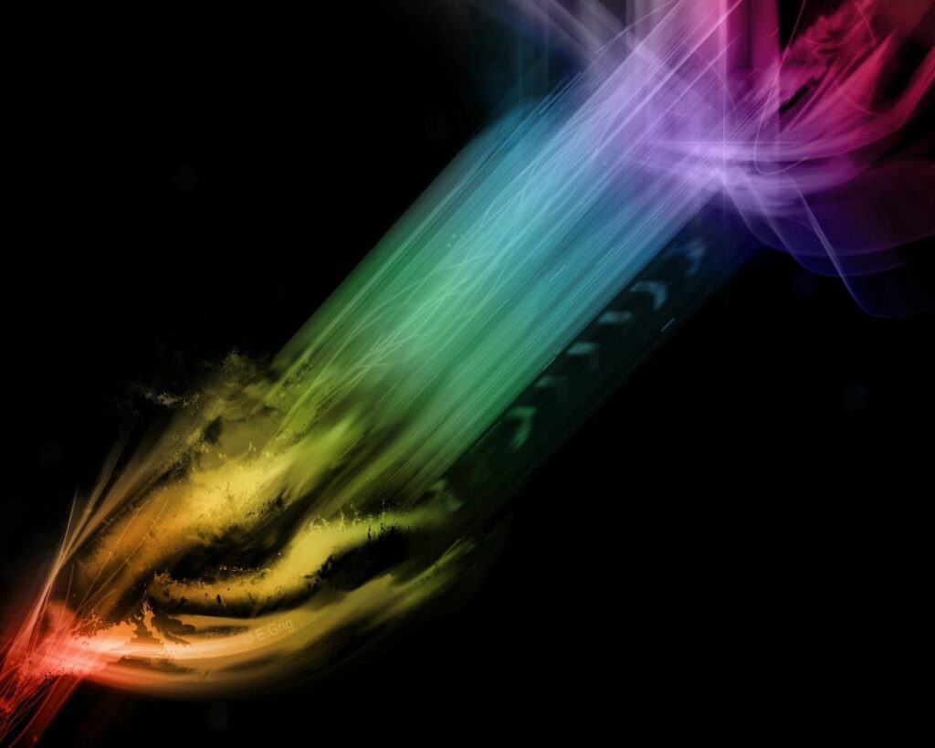 Vibrant Rainbow Rays Wallpaper on Dark Background - 1280x1024