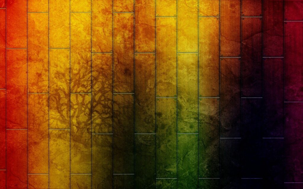 Vibrant Rainbow Spectrum Wallpaper on Wooden Plank Background