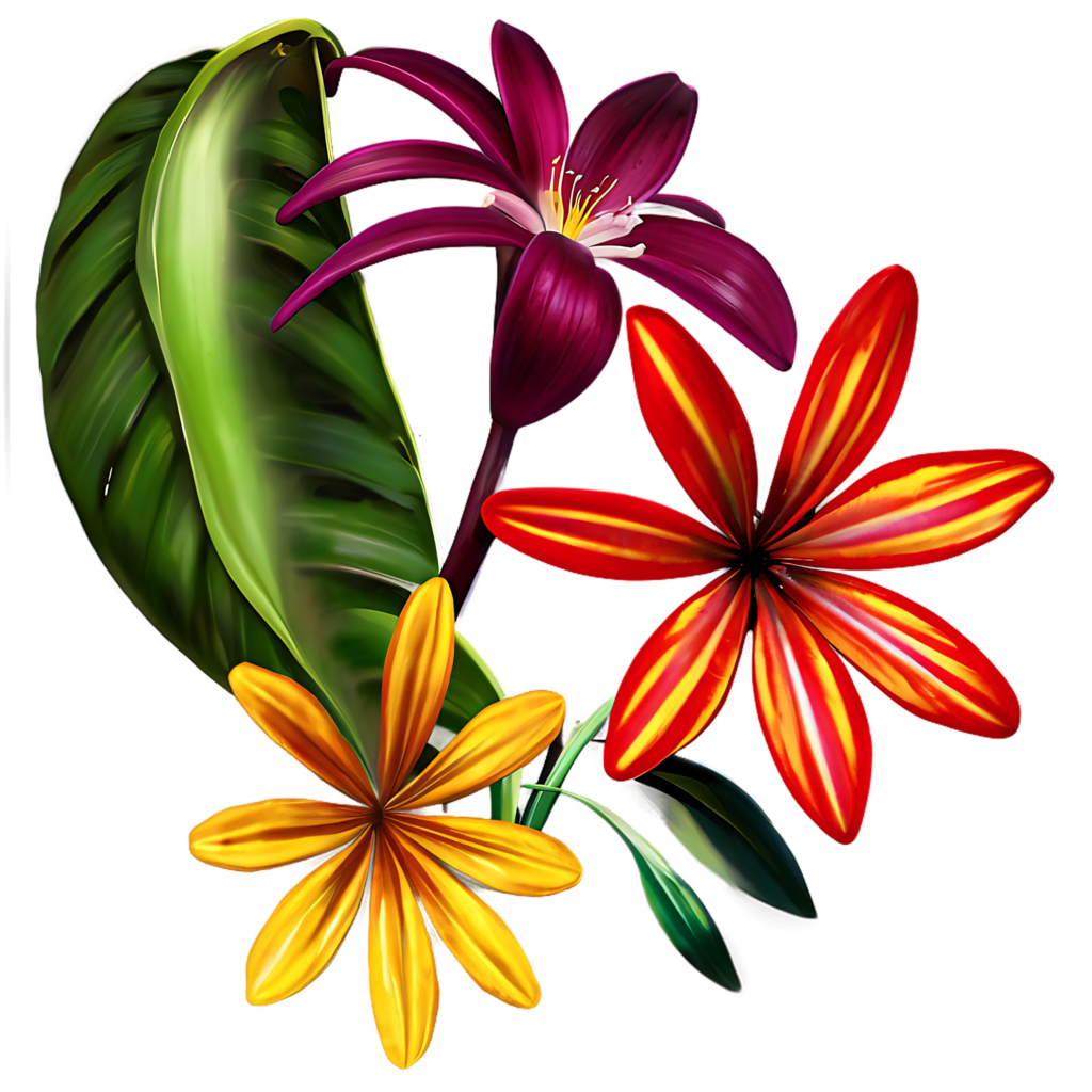Tropical Rainforest Flowers Wallpaper: Vibrant Green & Colorful Background