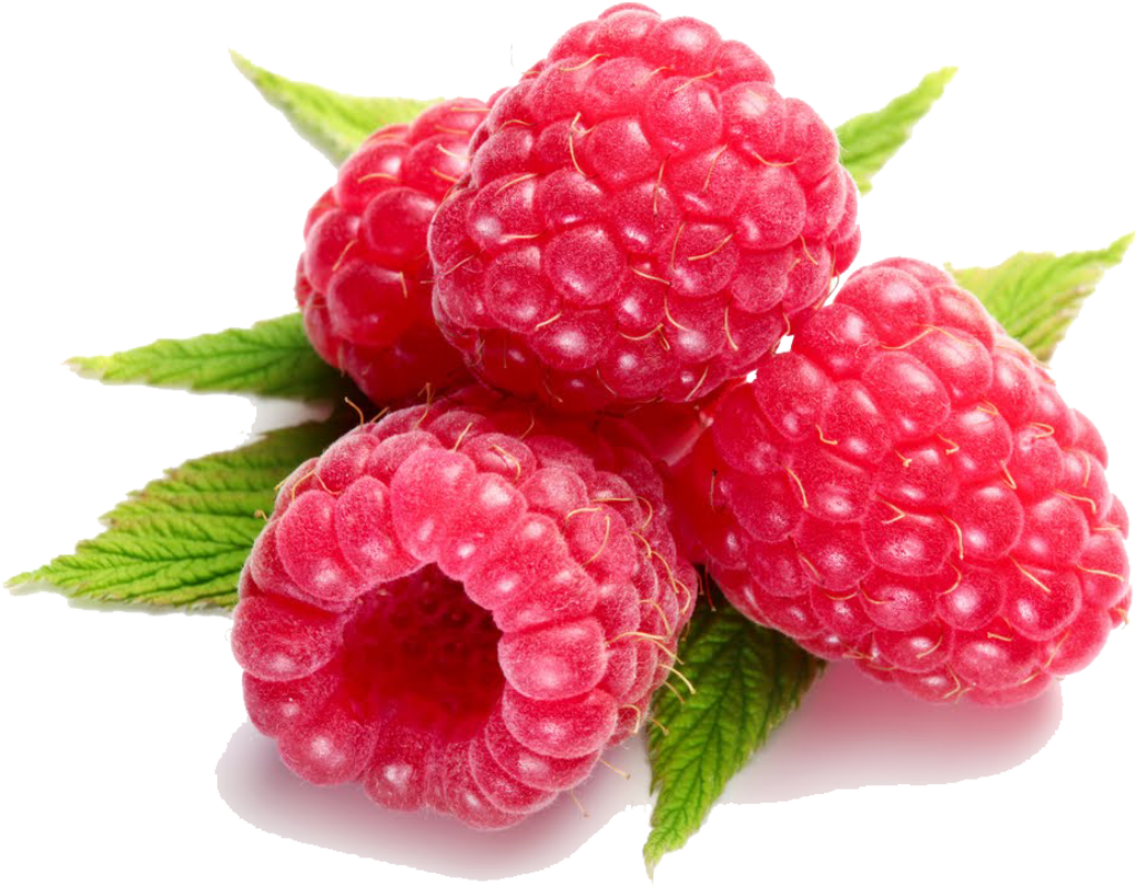 Vibrant Raspberry Wallpaper: Juicy Fruits & Lush Green Leaves