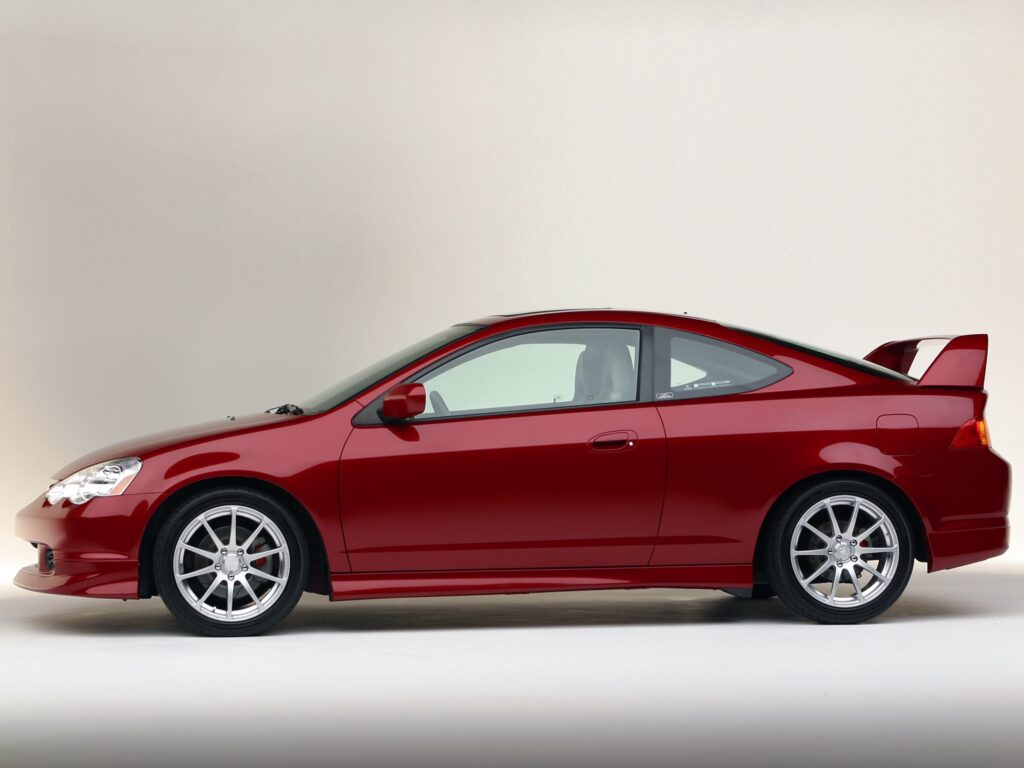 Vibrant Red 2003 Acura RSX Side View Wallpaper - Sleek & Sporty Design