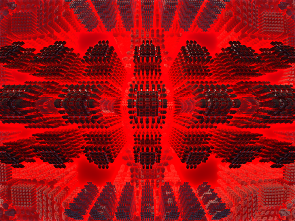 Vibrant Red Abstract Geometric Wallpaper - Dynamic Visual Depth