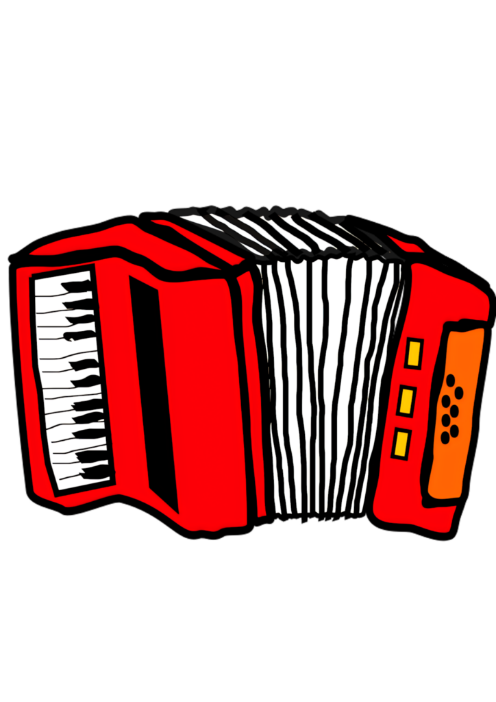 Vibrant Red Accordion Wallpaper on Black Background - Modern Design