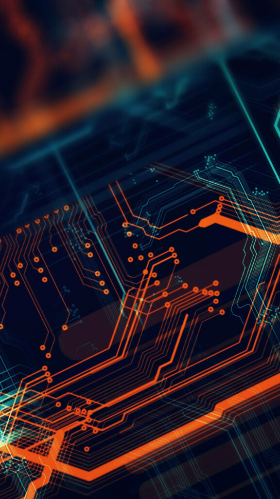 Futuristic Red Asus ROG Phone Wallpaper with Glowing Tech Design