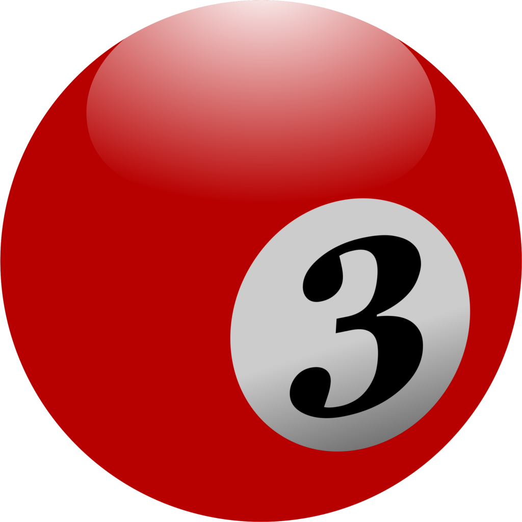 Vibrant Red 3 Billiard Ball Wallpaper with Glossy Design