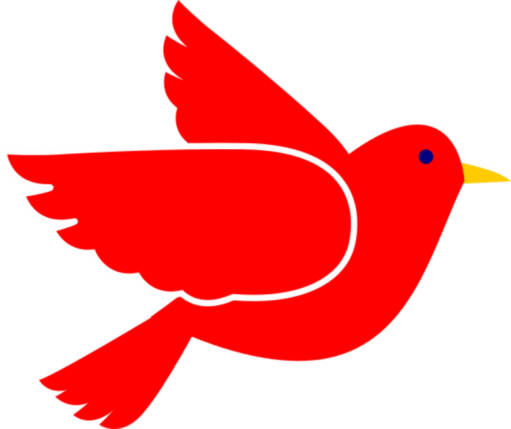 Vibrant Red Bird in Flight - Bold Vector Wallpaper Background