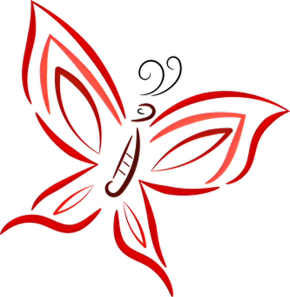 Vibrant Abstract Wallpaper: Red & Black Butterfly with Stylish Patterns