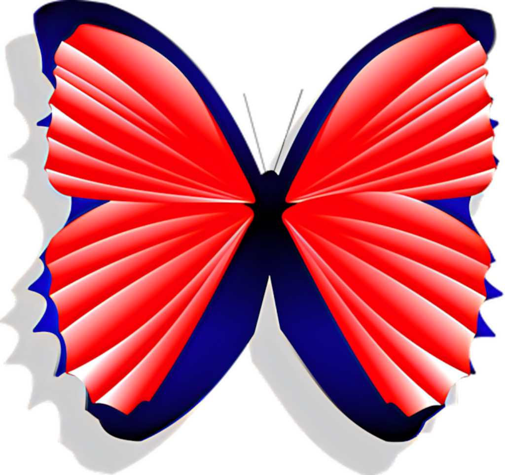 Vibrant Red & Blue Butterfly Graphic | Bold Nature Wallpaper