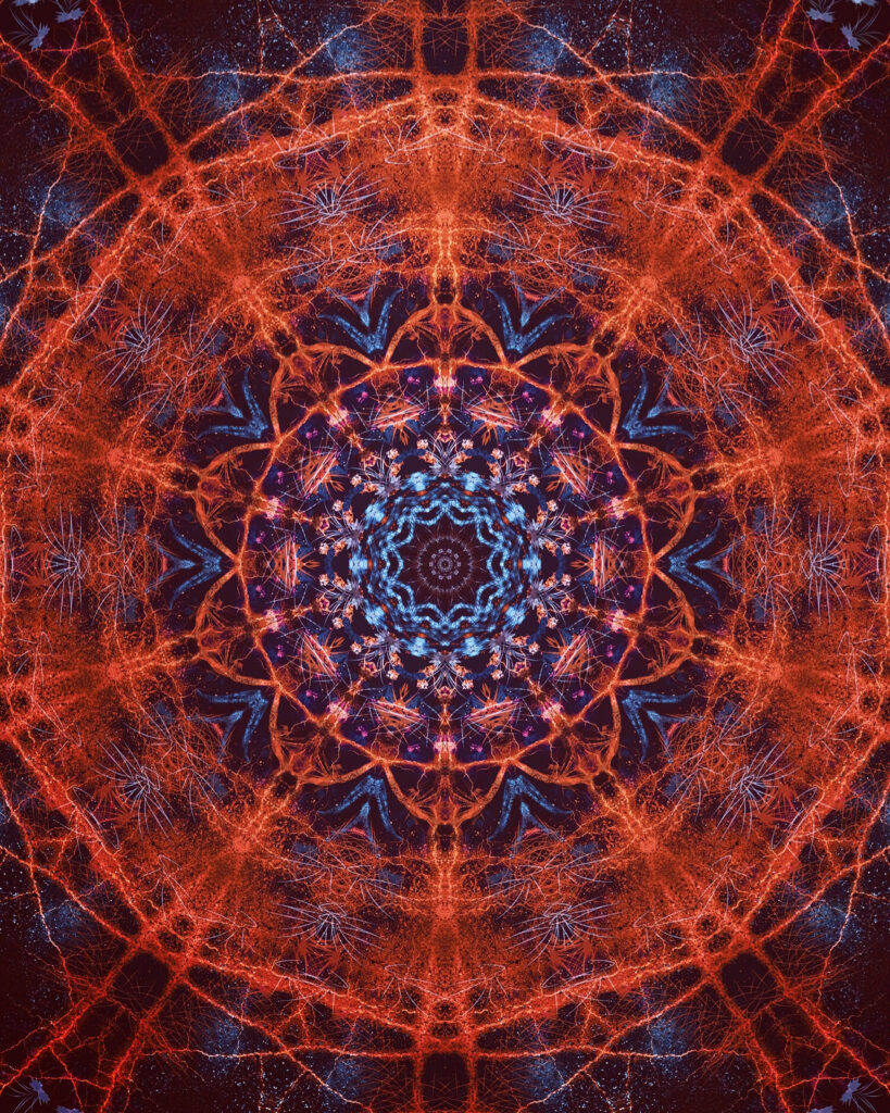 Vibrant Red & Blue Fractal Wallpaper - Mesmerizing Abstract Design