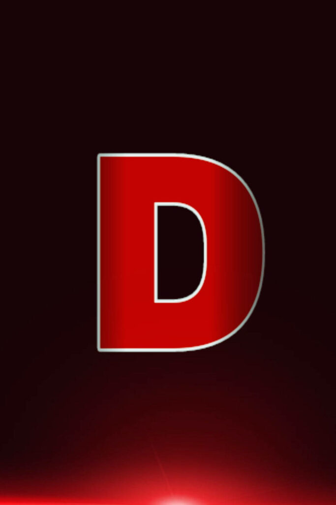 Vibrant Ruby Red Initial: Capital D in a Gradient Background Wallpaper
