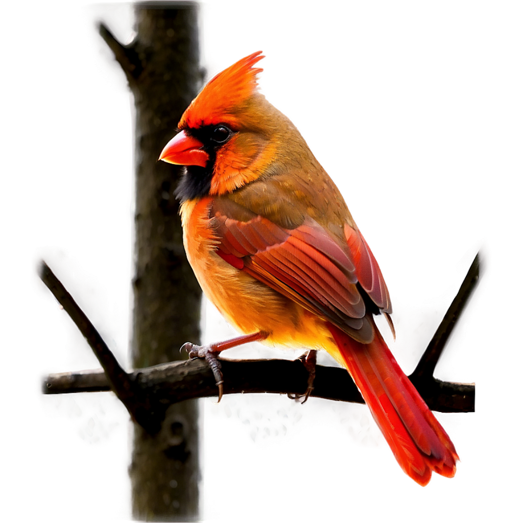 Vibrant Red Cardinal on Tree Branch with Softly Blurred Background Wallpaper