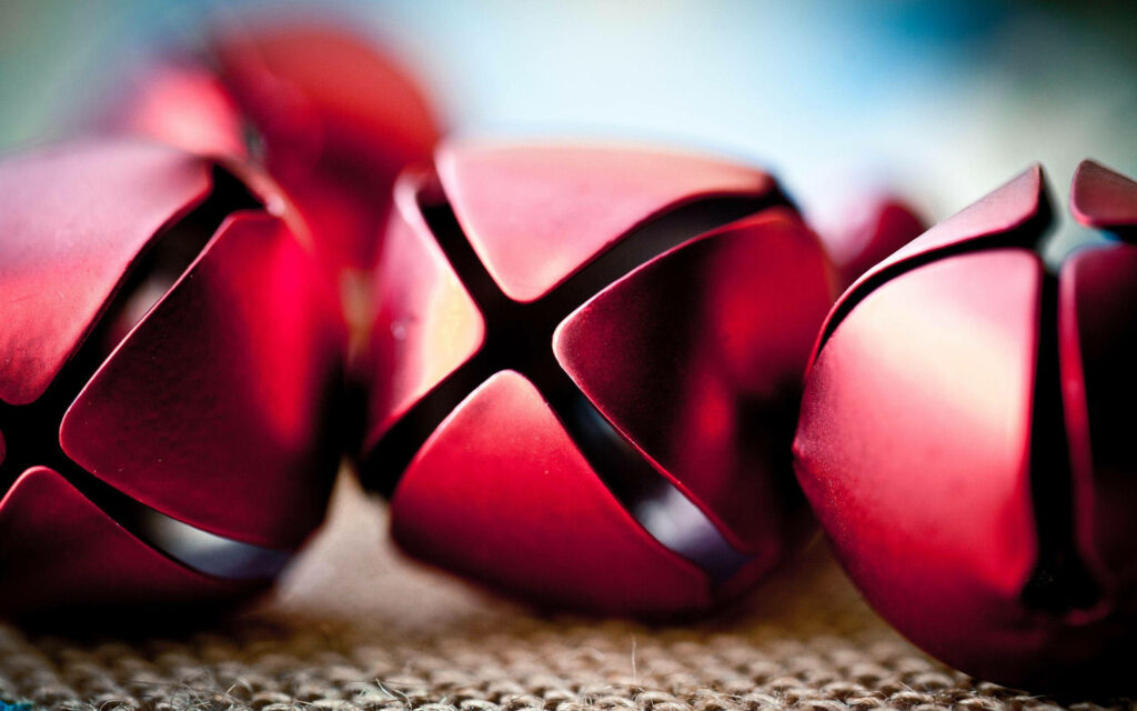 Vibrant Red Christmas Bells Wallpaper: Festive Holiday Background