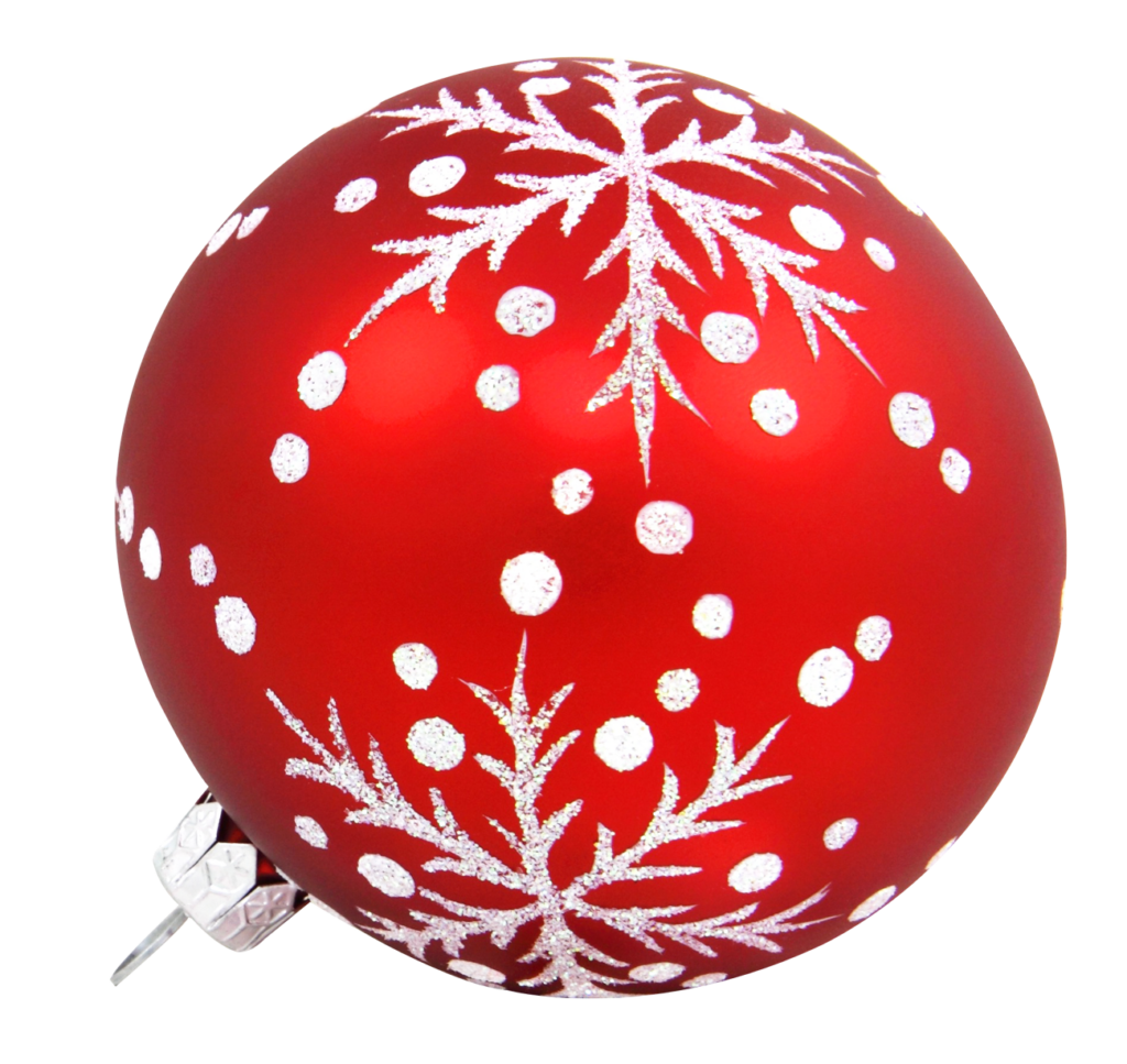 Vibrant Red Christmas Ornament with Snowflakes - Festive Background Wallpaper