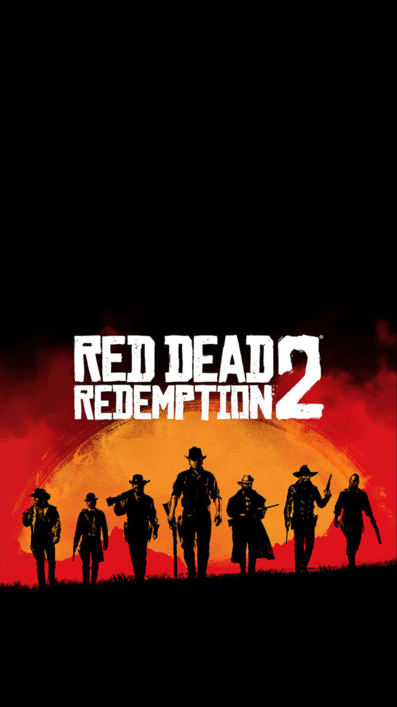 Vibrant Red Dead Redemption 2 Cowboy Wallpaper for iPhone