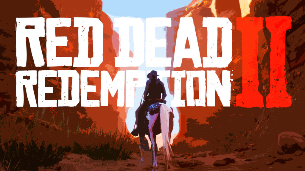 HD Wallpaper: Bold Artwork of a Lone Rider in Canyon - Red Dead Redemption