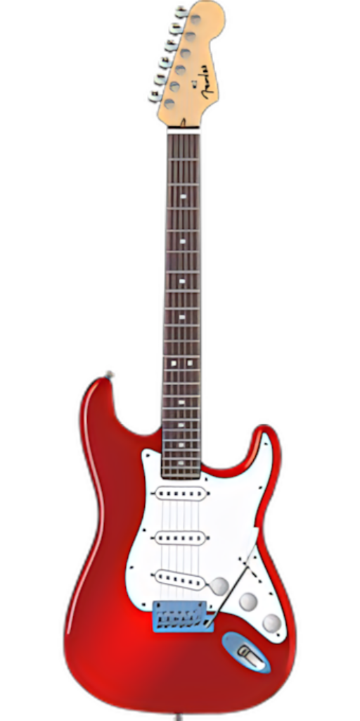 Vibrant Red Electric Guitar Wallpaper for Rock Enthusiasts