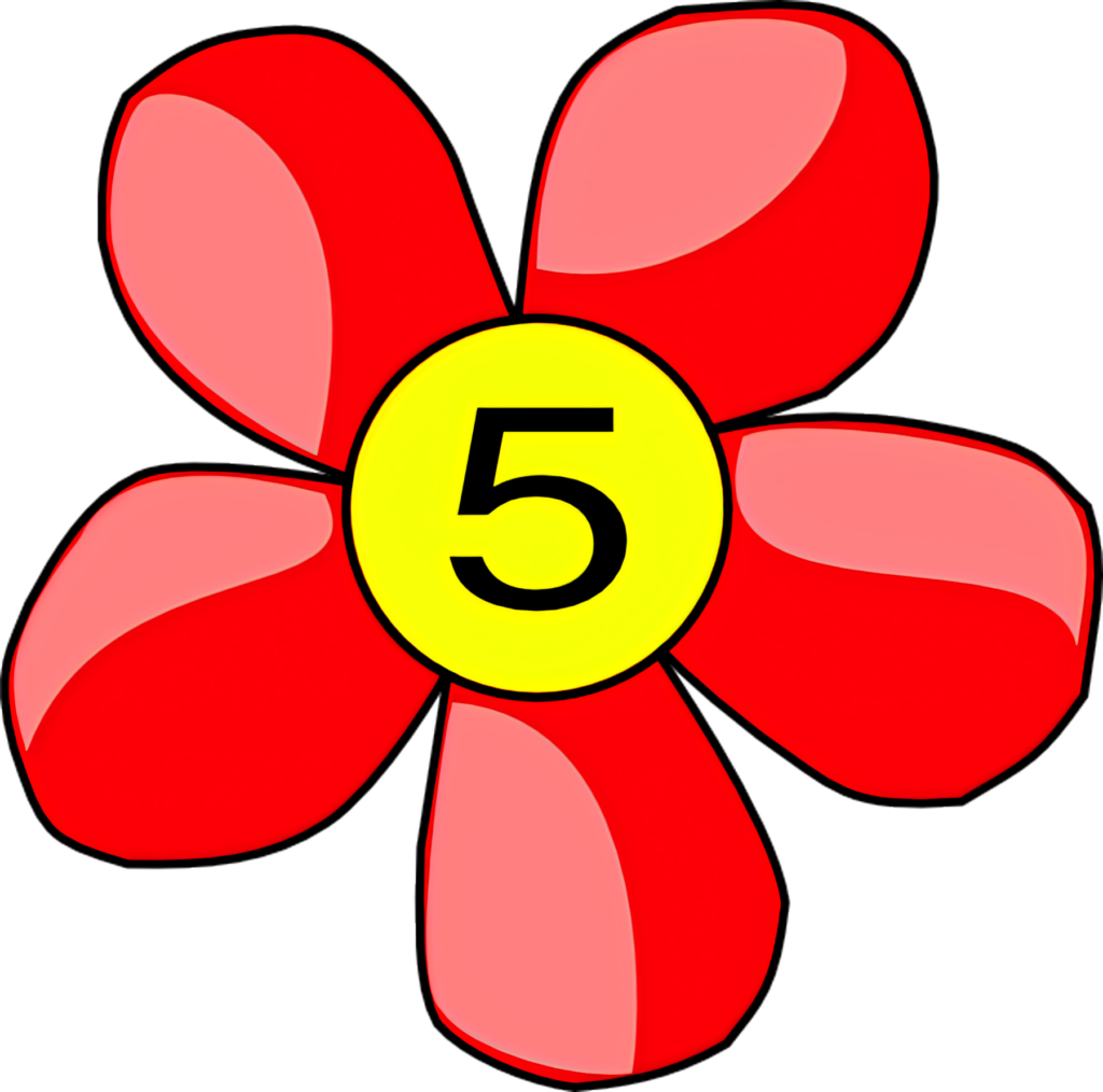 Vibrant Red 5-Petal Flower Wallpaper with Yellow Center Design