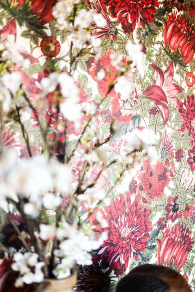 Vibrant Red Floral Wallpaper: Dramatic Colorful Background