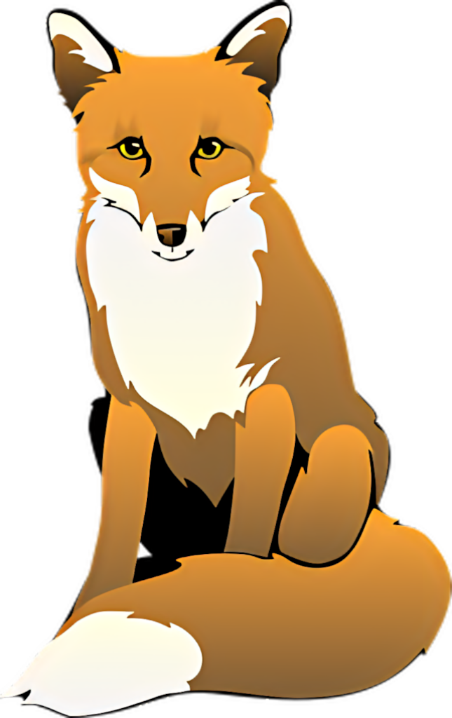Vibrant Red Fox Wallpaper: Charming Illustration in Clear PNG Format