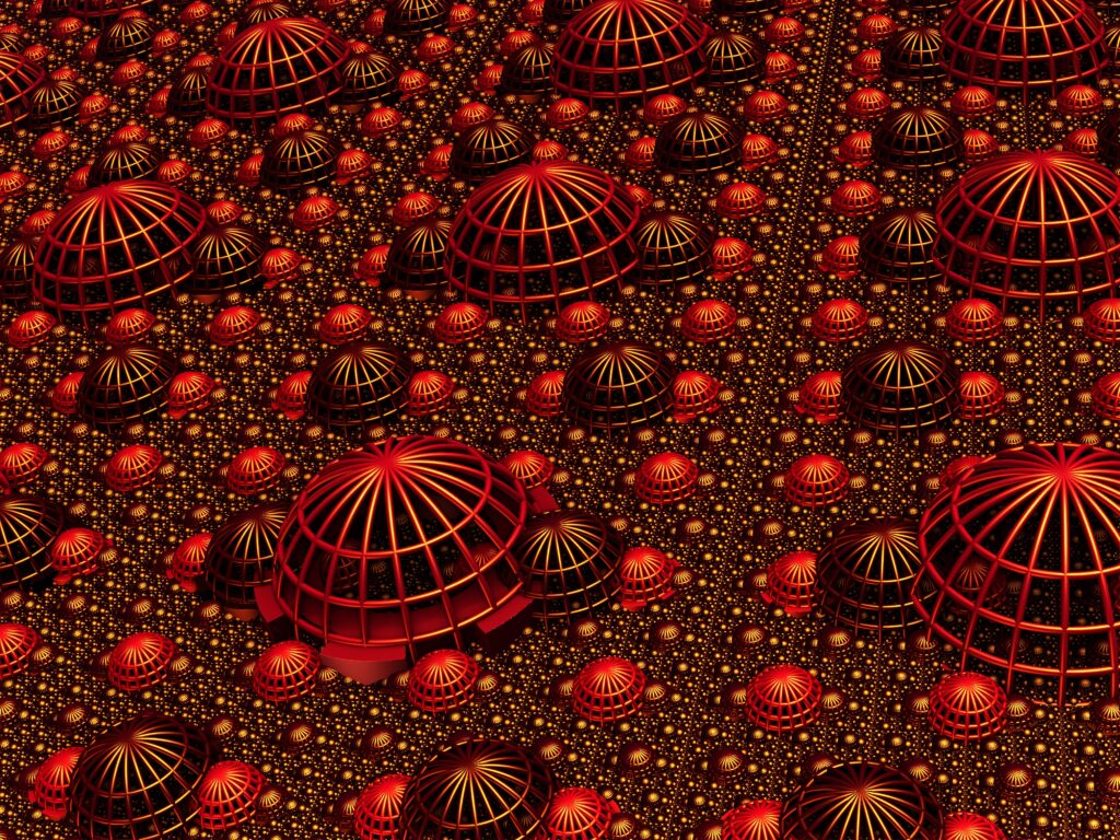 Vibrant Red Fractal Wallpaper: Mesmerizing 3D Design Background