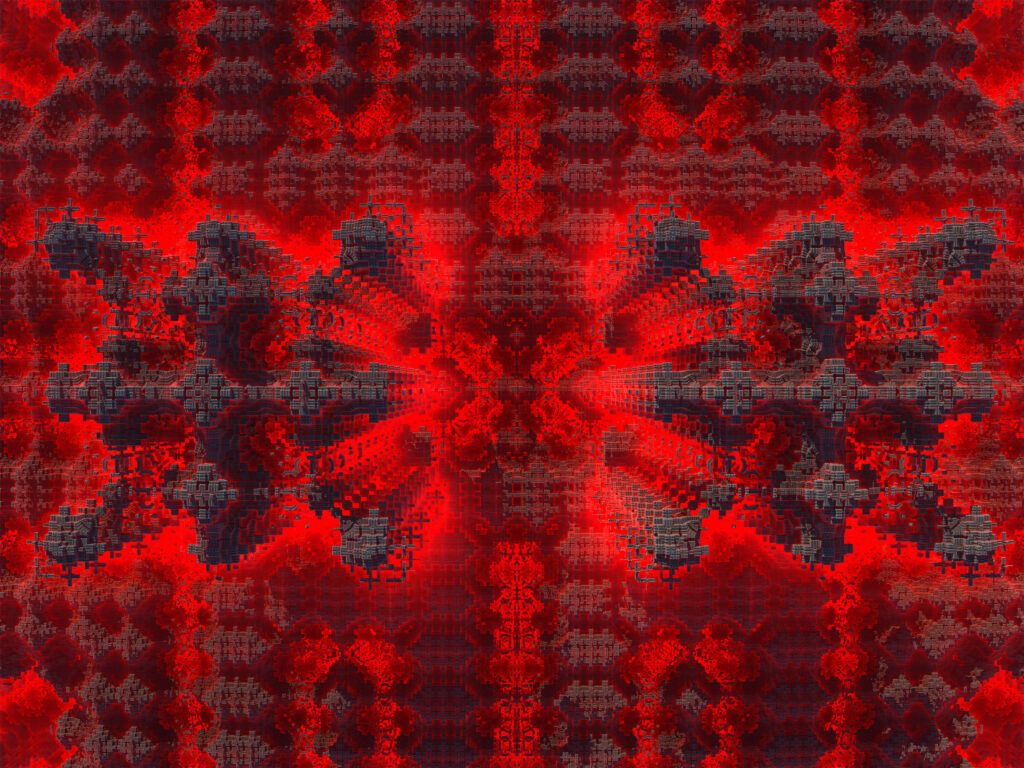 Vibrant Red Fractal Wallpaper: Intriguing Abstract Design Background