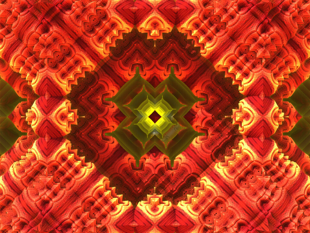 Vibrant Red Fractal Wallpaper - Intricate Dynamic Abstract Background