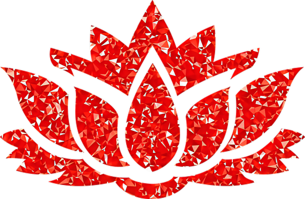 Vibrant Red Geometric Lotus Flower Wallpaper for Modern Spaces