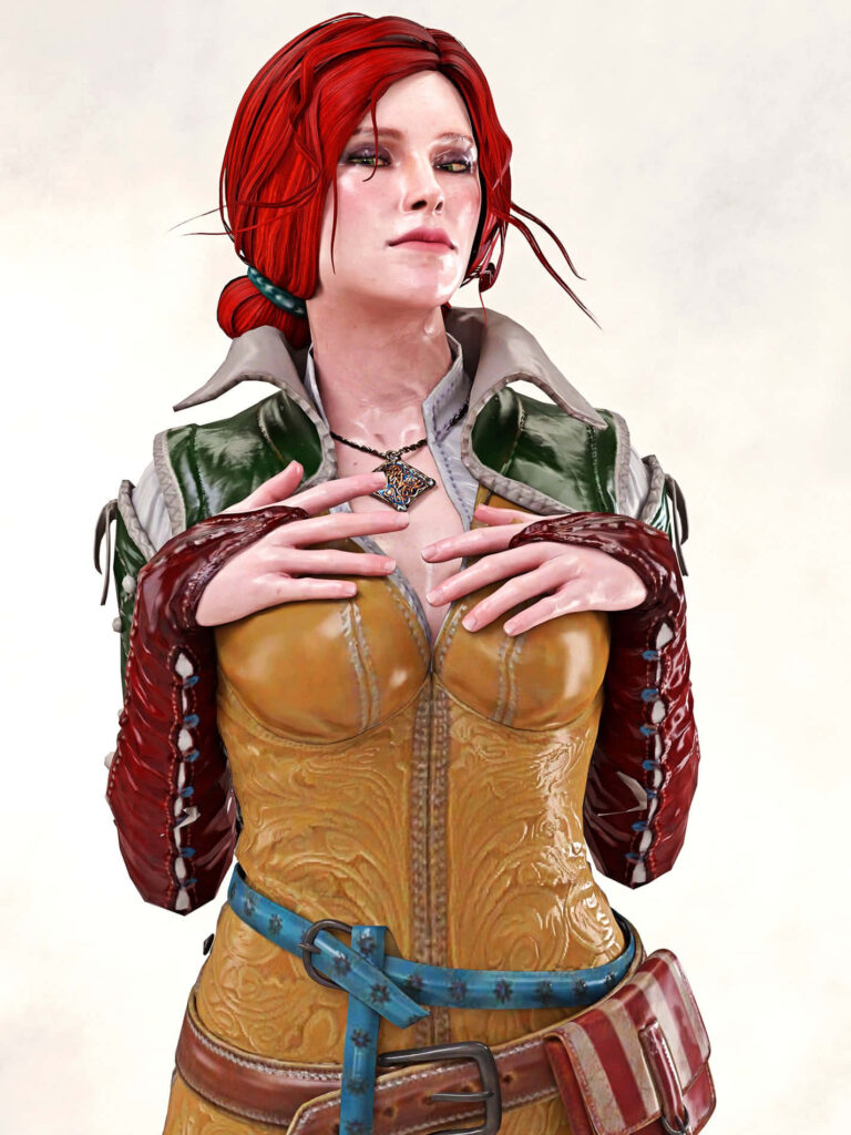 Medieval Character with Vibrant Red Hair - Detailed 3D Wallpaper