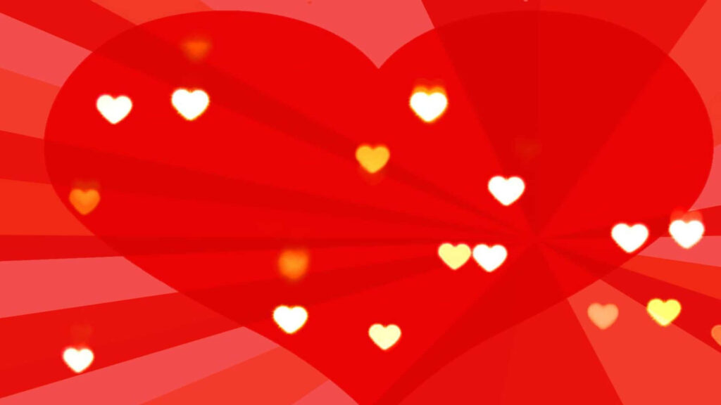 Vibrant Red Heart Wallpaper with Glowing Hearts - Radiant Background