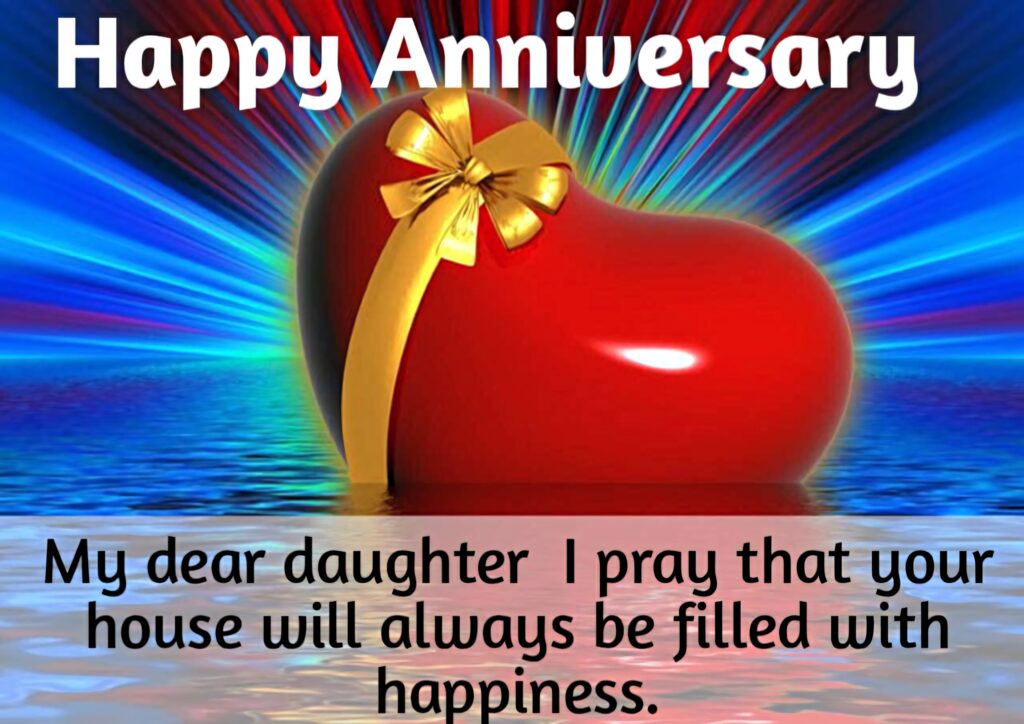 Vibrant red heart with gold ribbon over water anniversary wallpaper for daughter background