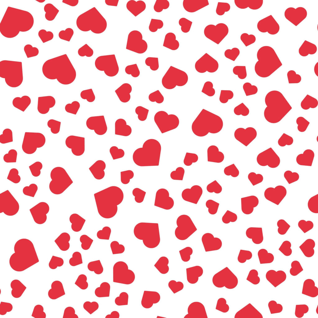 Charming Red Heart Wallpaper on Crisp White Background | Cozy Decor