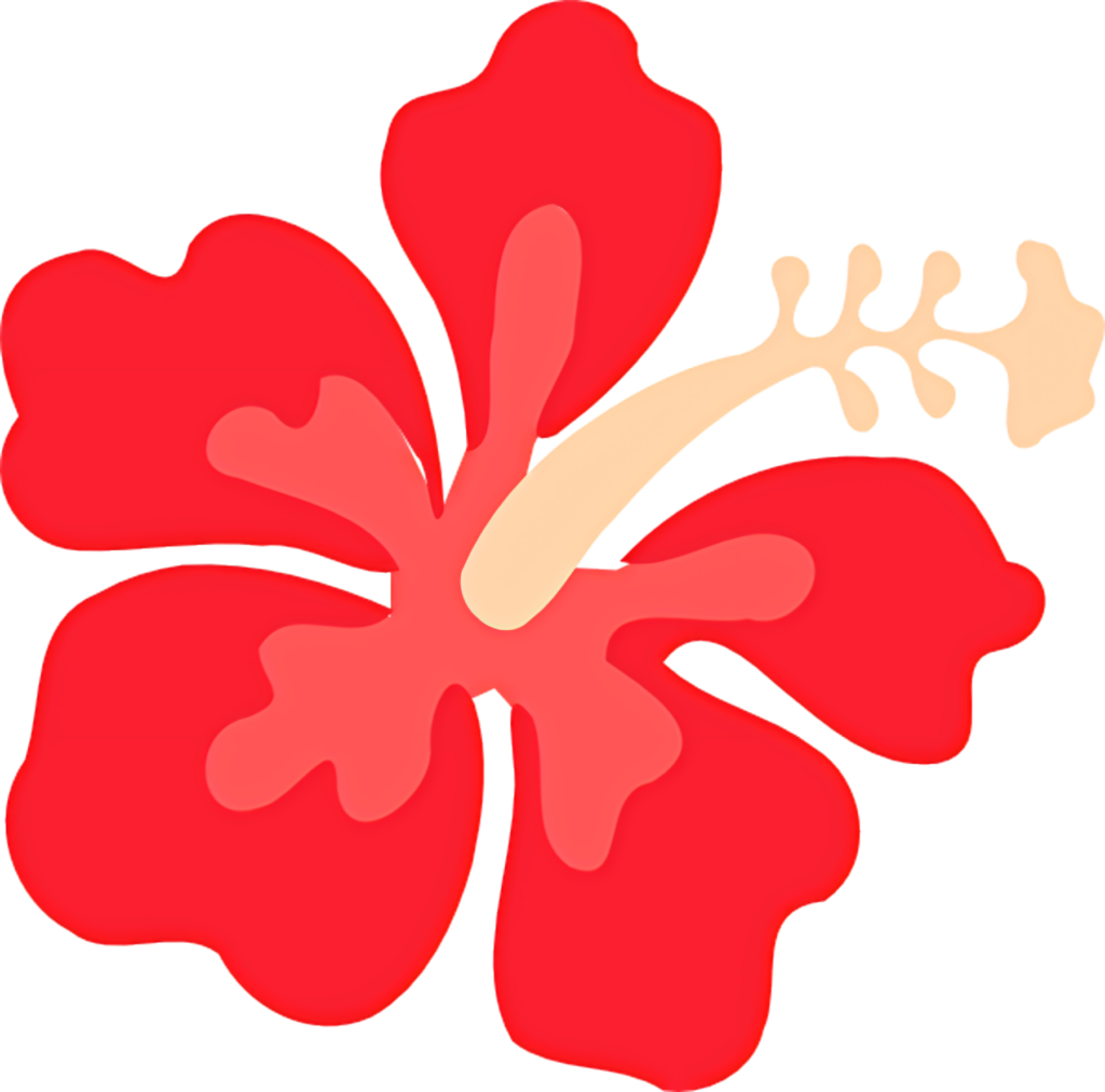 Vibrant Red Hibiscus Flower Wallpaper on Transparent Background